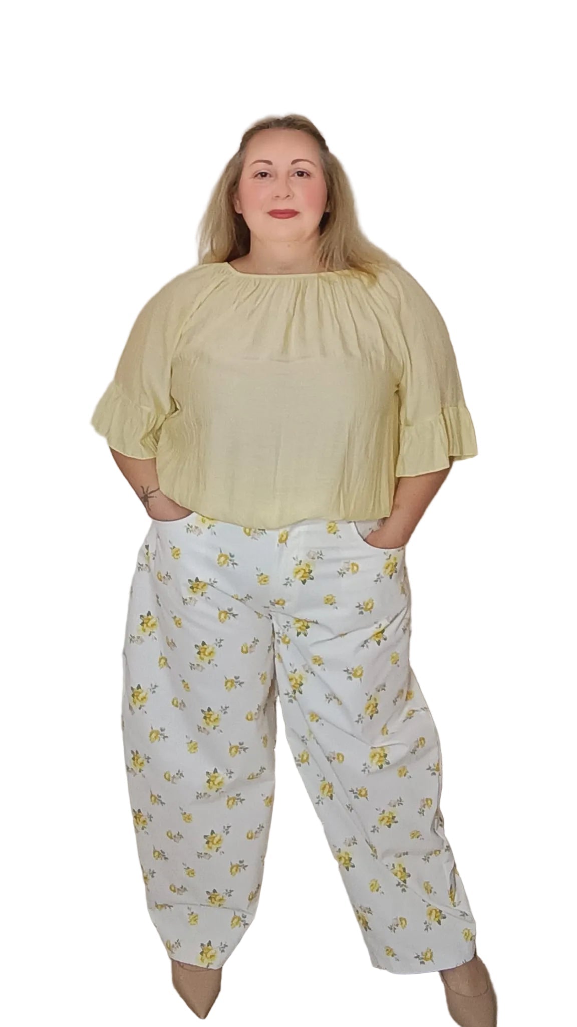 Pantaloni balloon fiorellini