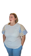 T-shirt maniche lavorate
