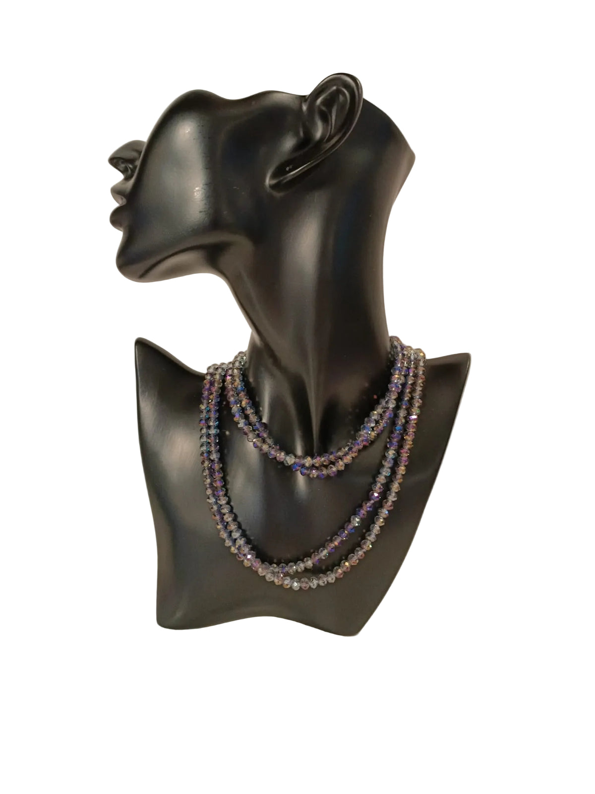 Collana Lunga di Perline di Vetro Sfaccettato