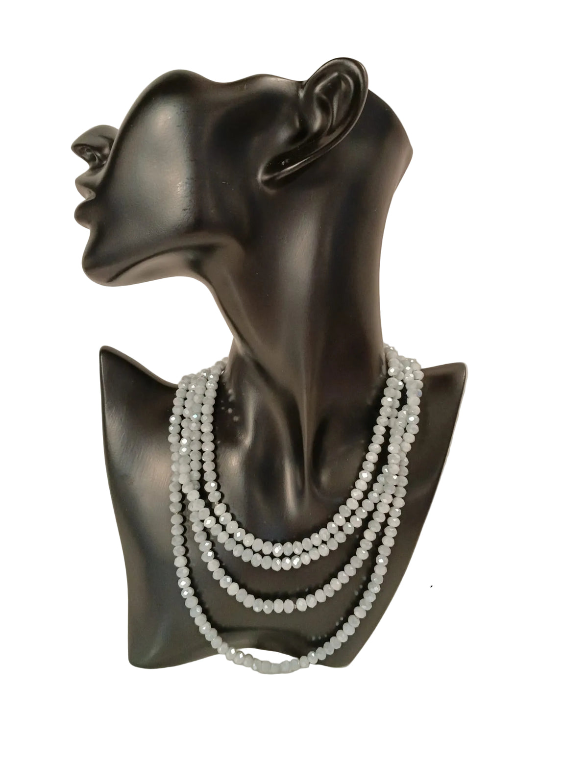 Collana Lunga di Perline di Vetro Sfaccettato
