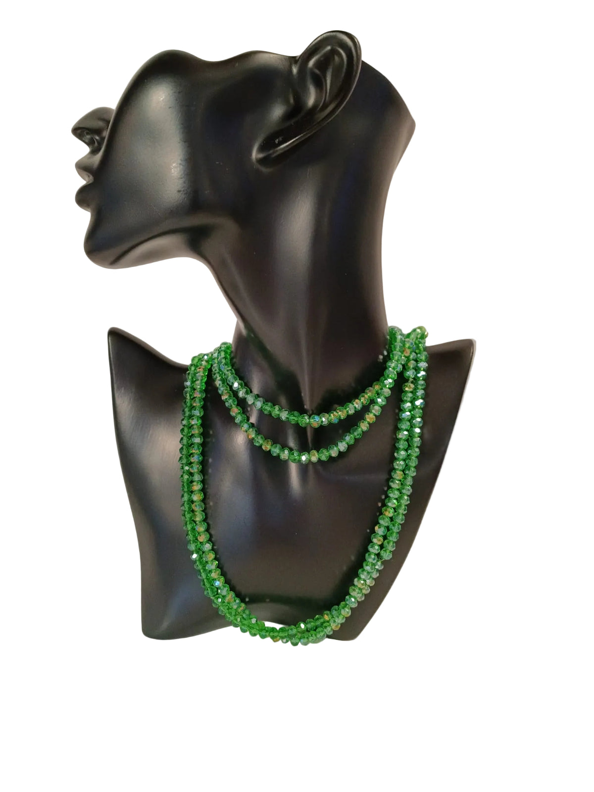Collana Lunga di Perline di Vetro Sfaccettato