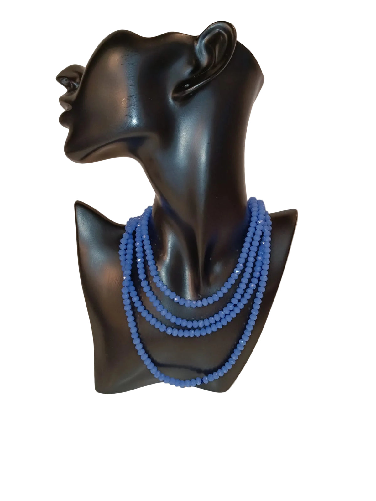 Collana Lunga di Perline di Vetro Sfaccettato