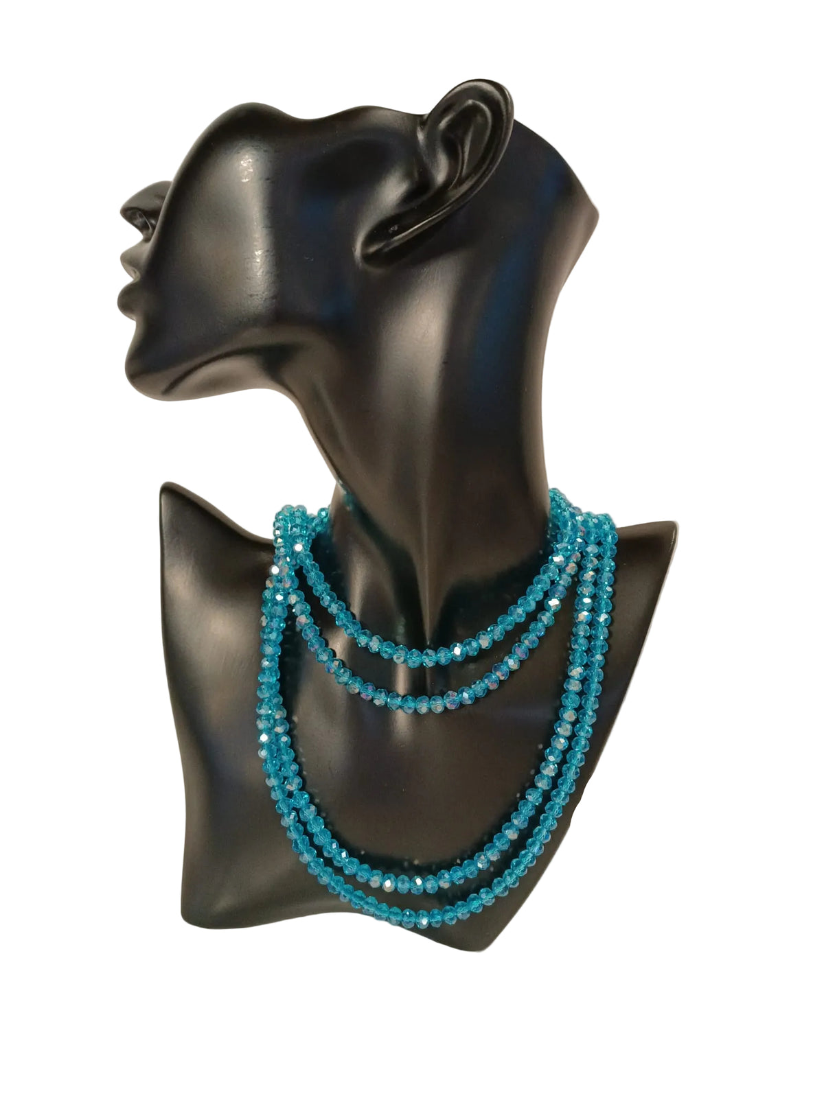 Collana Lunga di Perline di Vetro Sfaccettato
