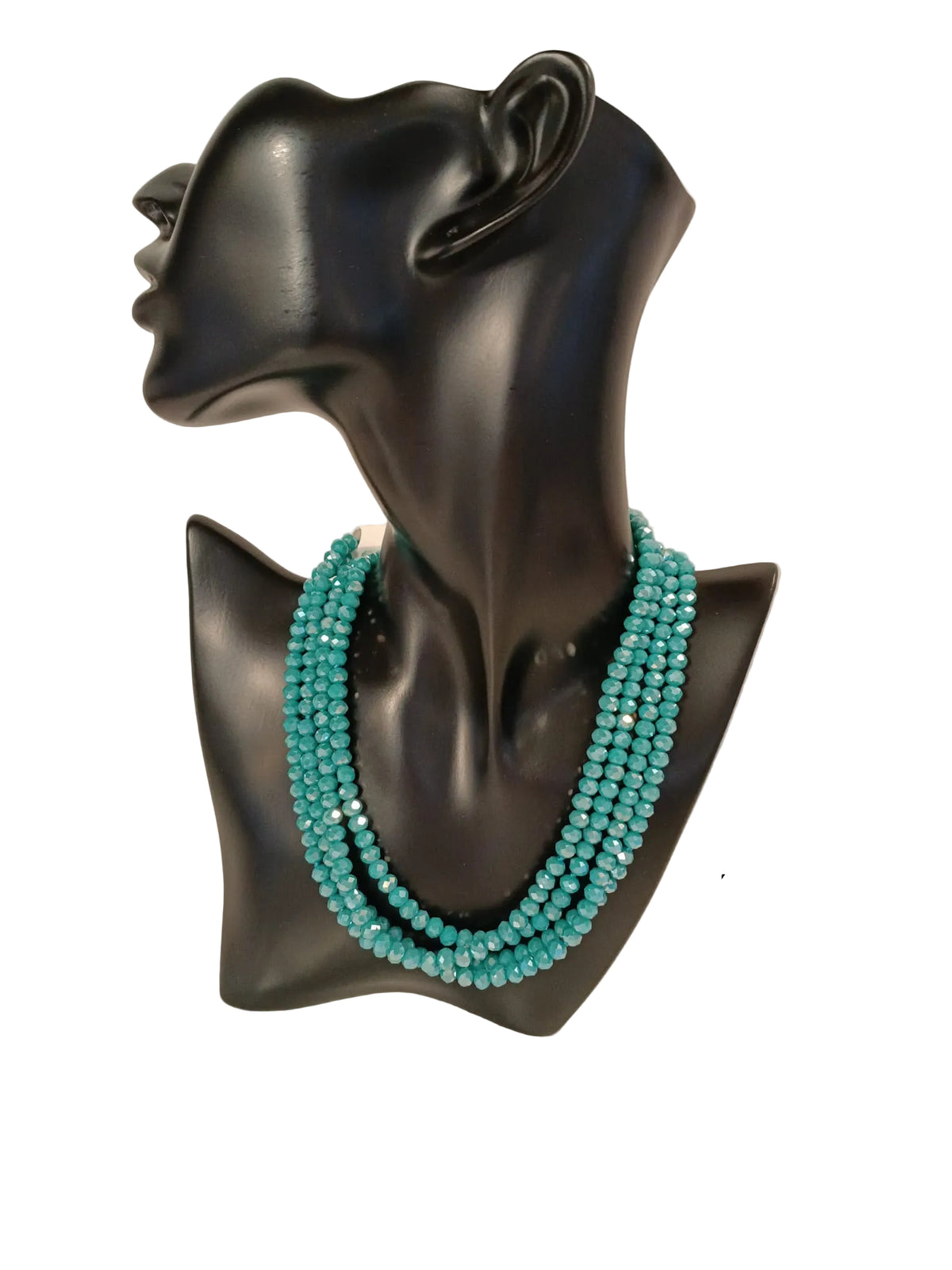Collana Lunga di Perline di Vetro Sfaccettato