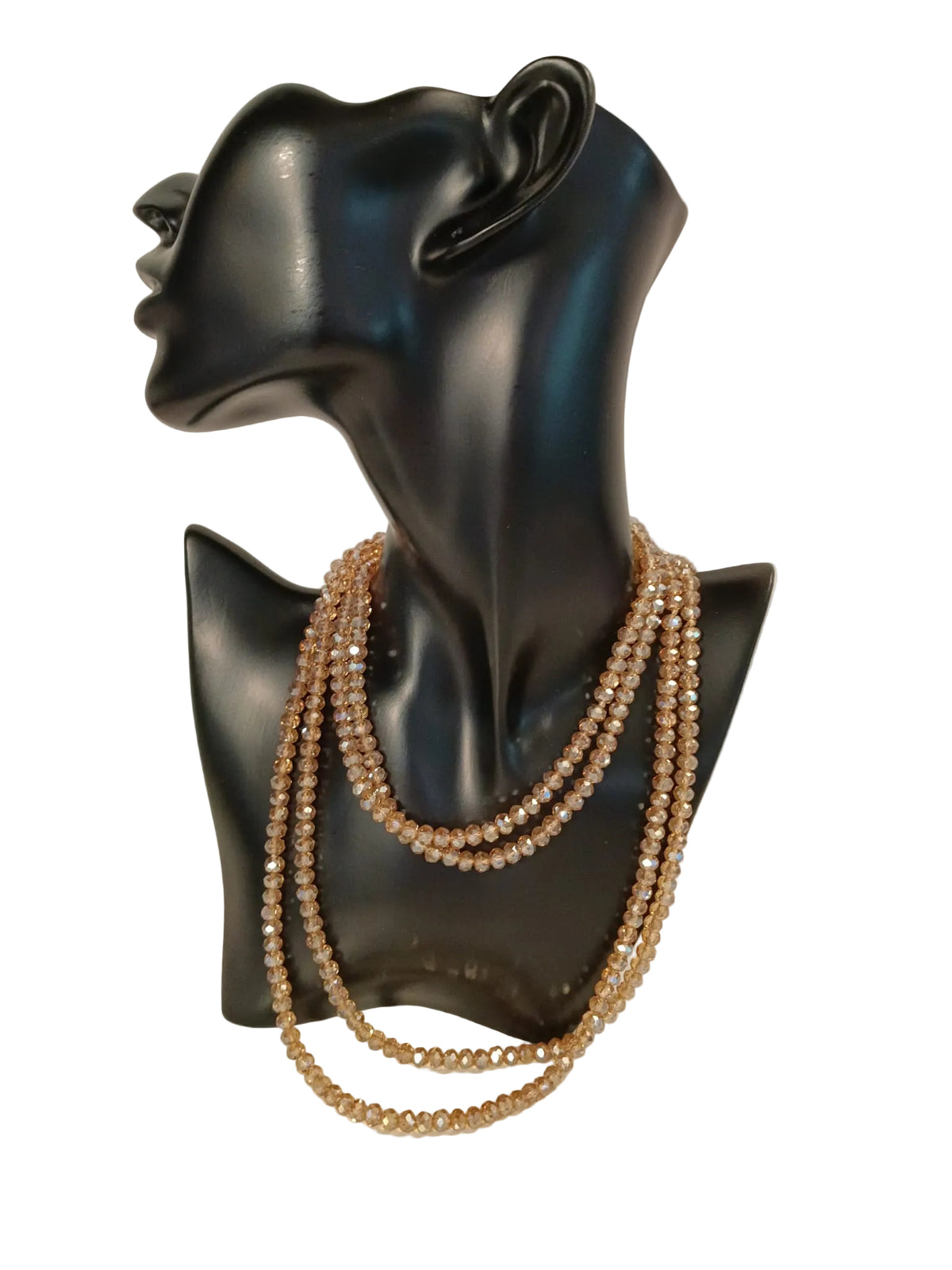 Collana Lunga di Perline di Vetro Sfaccettato