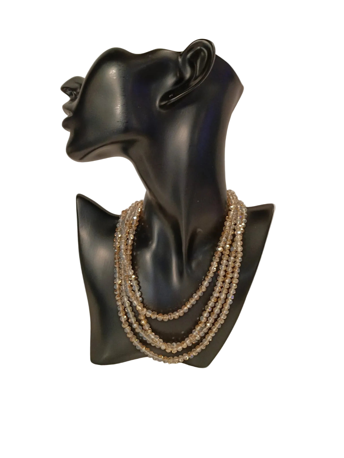 Collana Lunga di Perline di Vetro Sfaccettato